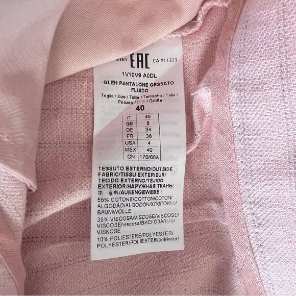 PINKO Stripe High Waist Flared Wide Cut Leg Light Pink Casual Size M USA 40 IT - Picture 8 of 8